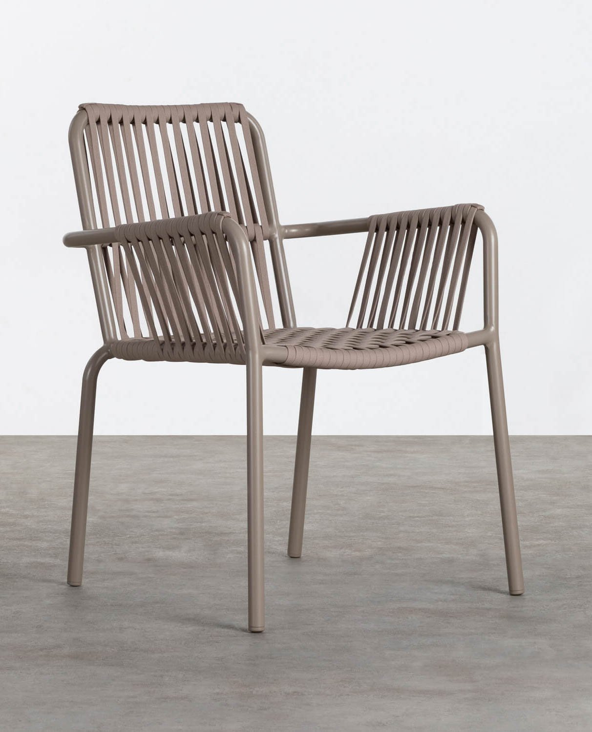 Pack of 4 Drian Trend Aluminum and Rope Outdoor Chairs, gallery image 1