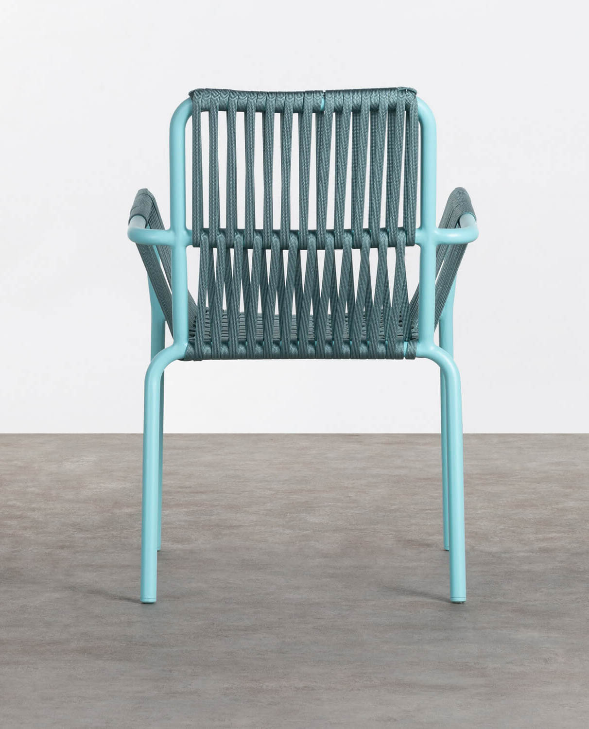 Pack of 4 Drian Trend Aluminum and Rope Outdoor Chairs, gallery image 4