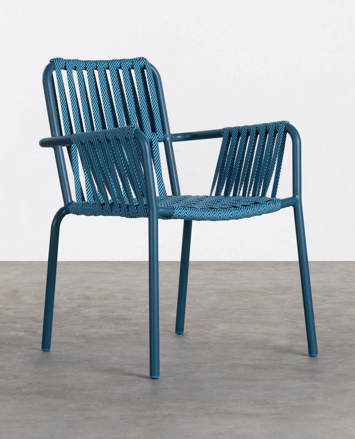 Pack of 4 Drian Trend Aluminum and Rope Outdoor Chairs, gallery image 1
