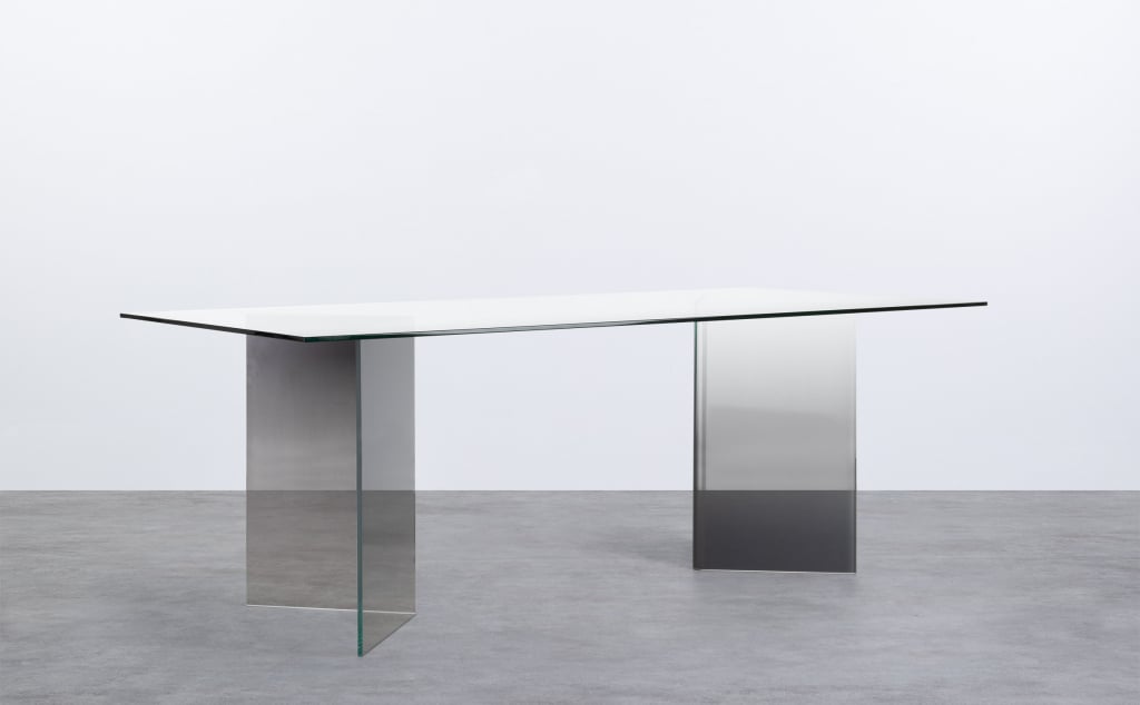 Tempered Glass Rectangular Dining Table (210x100 cm) Audra