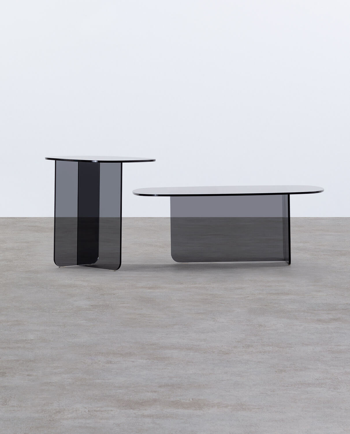  Set of Tempered Glass Side Table and Coffee Table Urel, gallery image 1