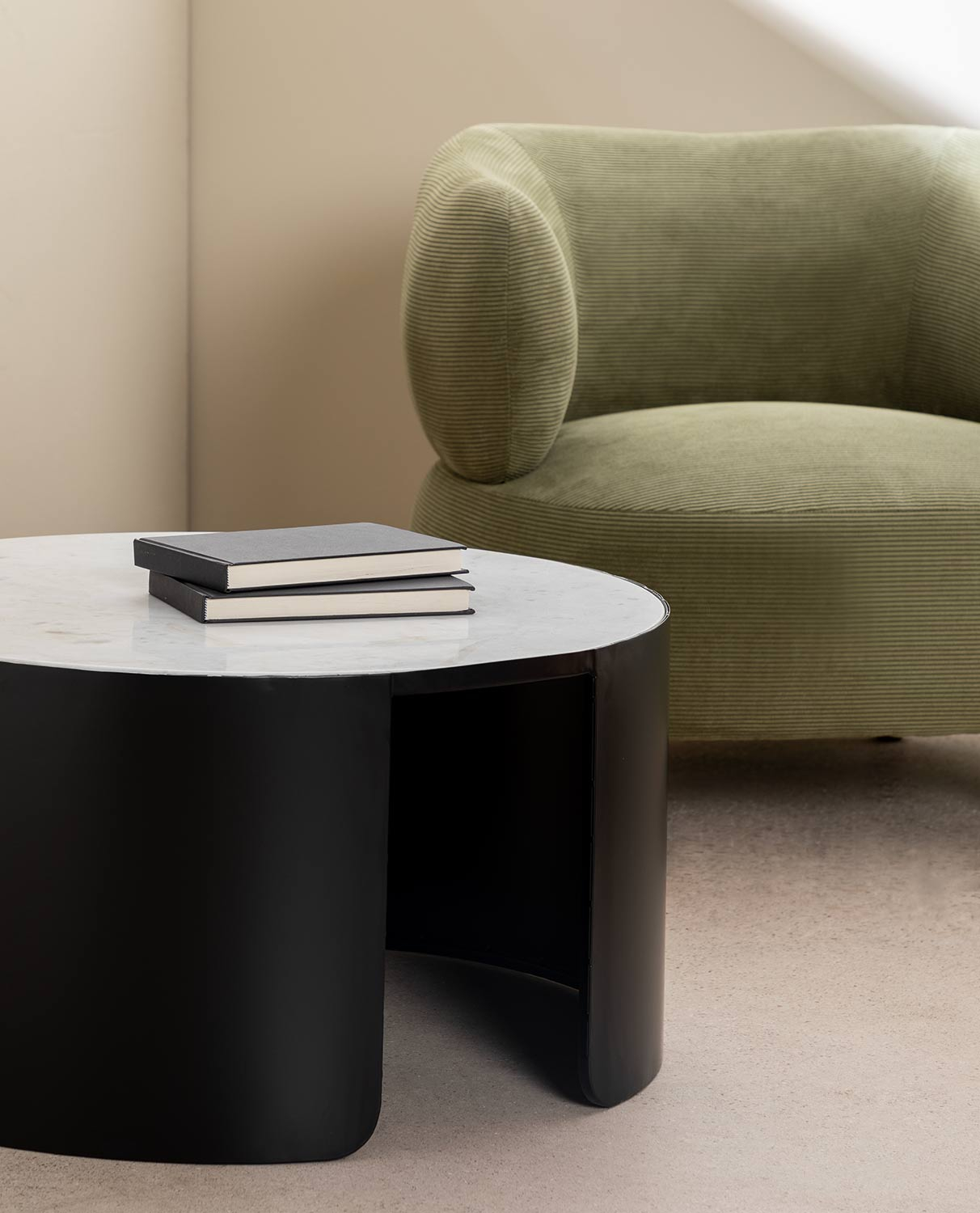 Round Marble and Metal Coffee Table (Ø69,5 cm) Vlad