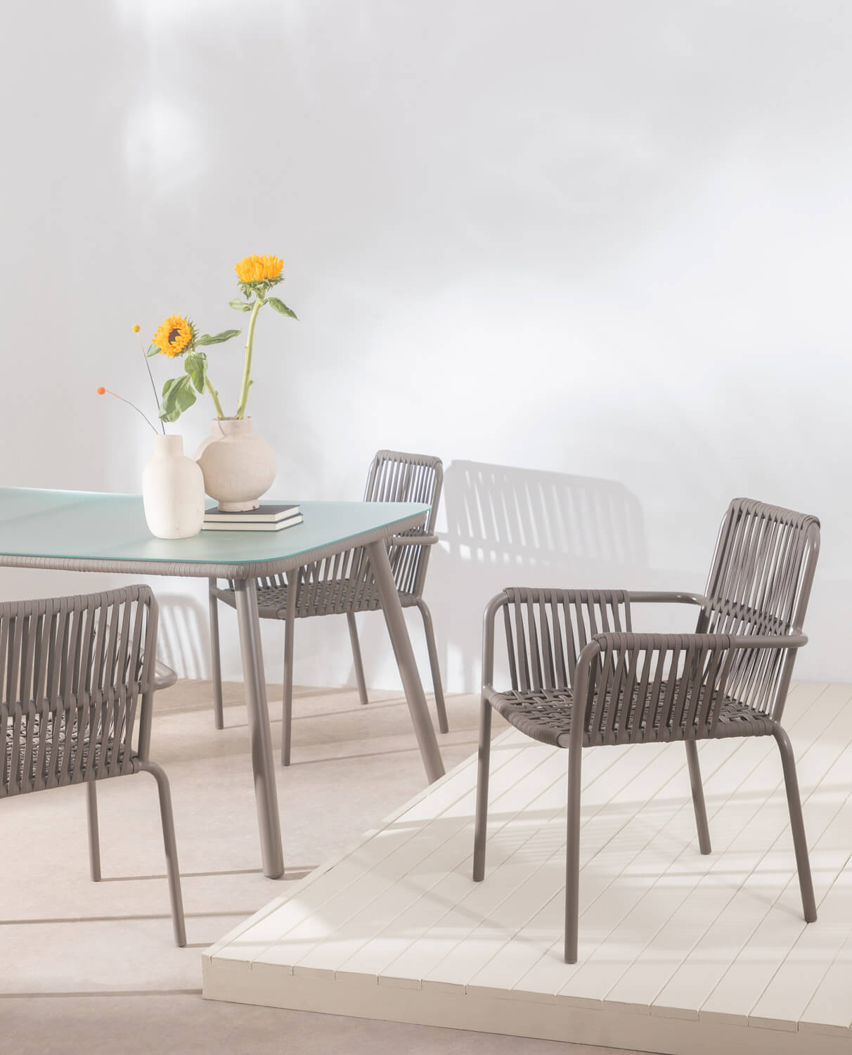 Aluminium and Rope Outdoor Dining Chair Drian Trend, gallery image 2