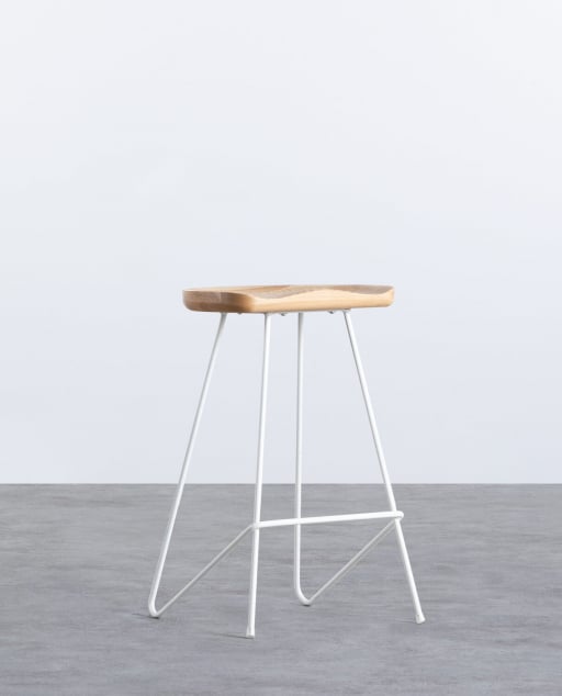 Wood and Steel High Stool (67,5 cm) Roses