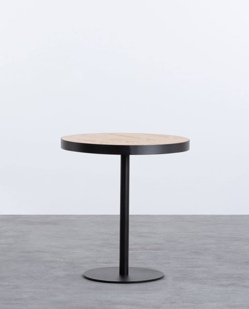 Round Wood and Steel Table (Ø70 cm) Zoar