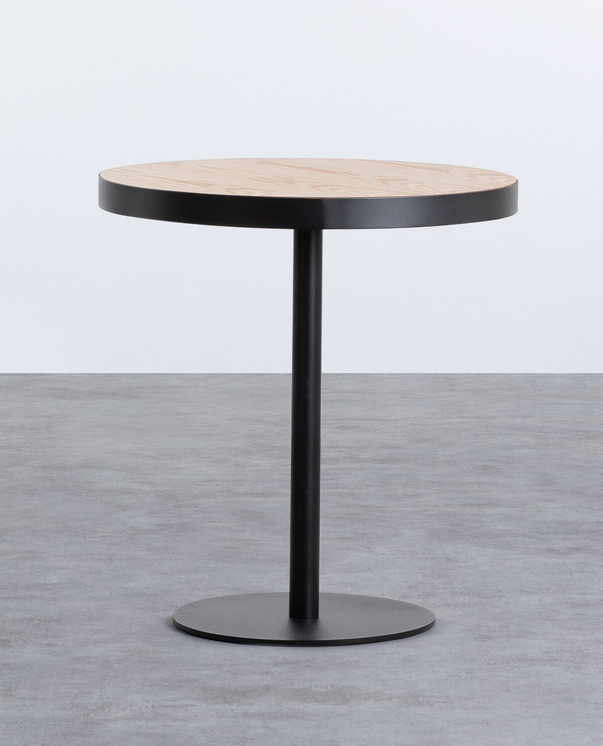 Round Wood and Steel Table (Ø70 cm) Zoar, gallery image 1
