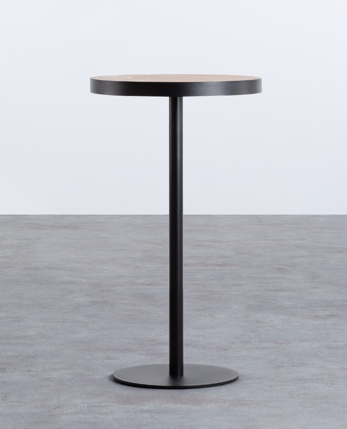 High Round Wood and Steel Table (Ø60 cm) Zoar , gallery image 1