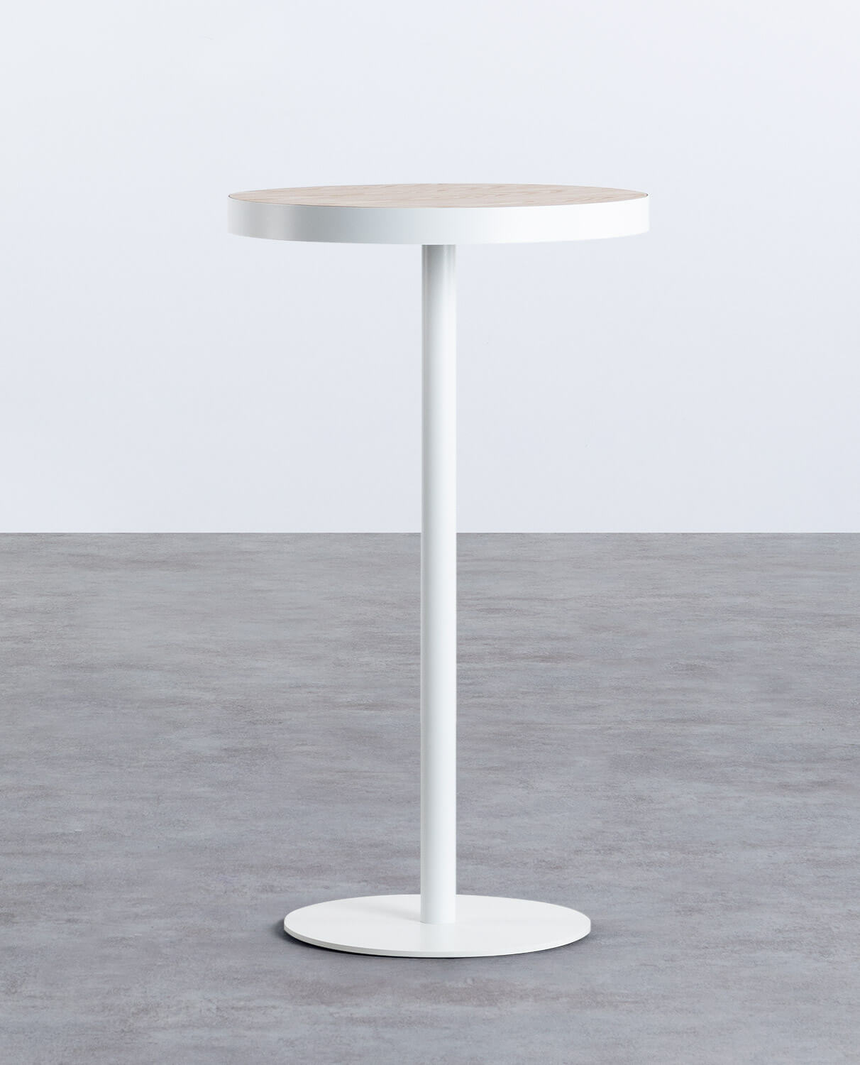 Round Wood and Metal High Table (Ø60 cm) Zoar , gallery image 1