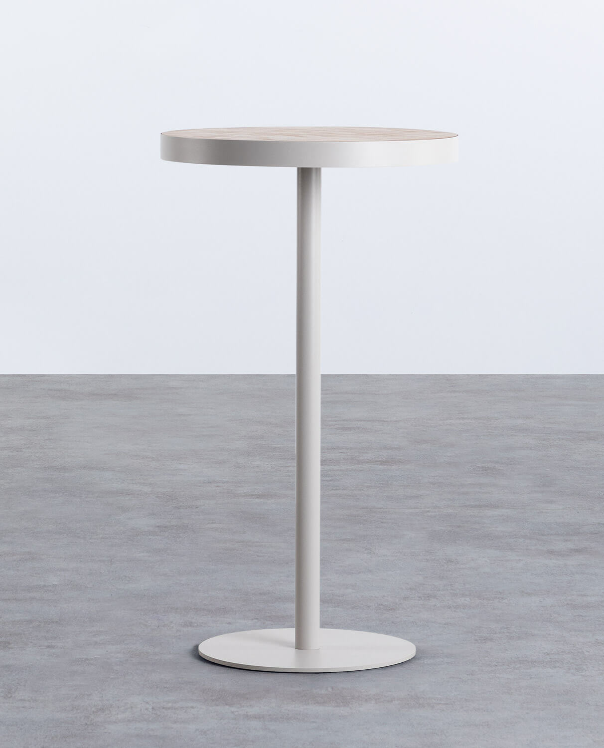 High Round Wood and Steel Table (Ø60 cm) Zoar , gallery image 1