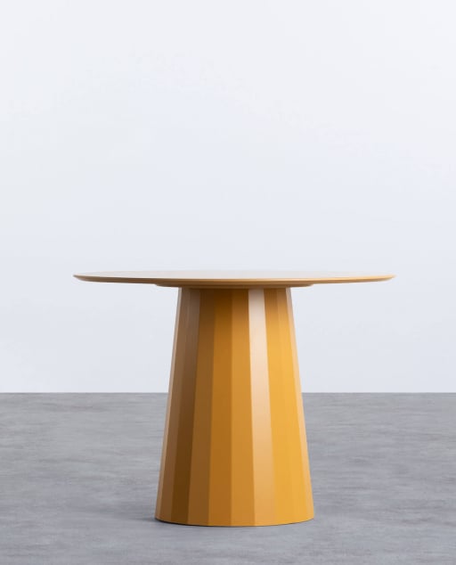 Round Wood and Steel Dining Table (Ø 100 cm) Irem