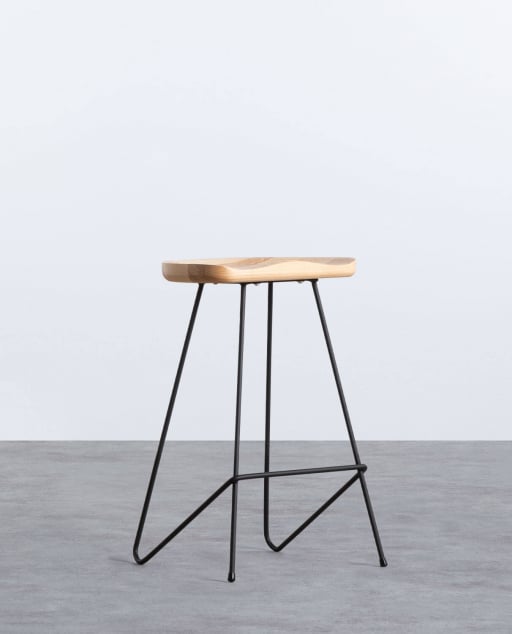 Wood and Steel High Stool (67,5 cm) Roses