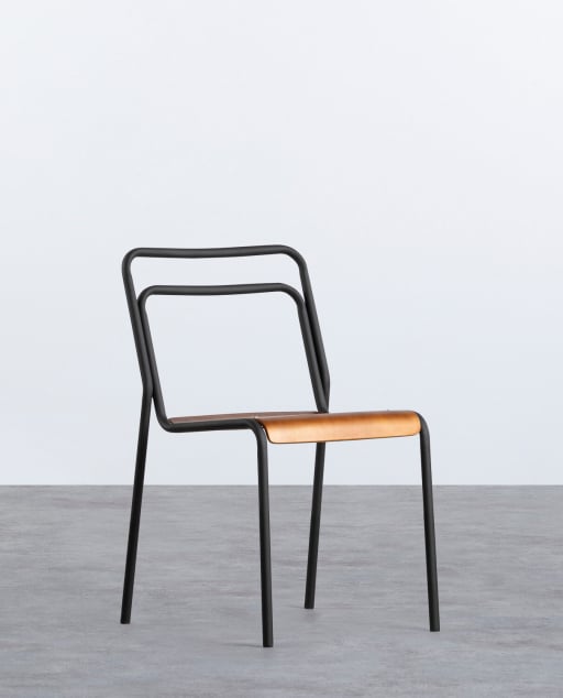 Curi Metal and Wood Dining Chair
