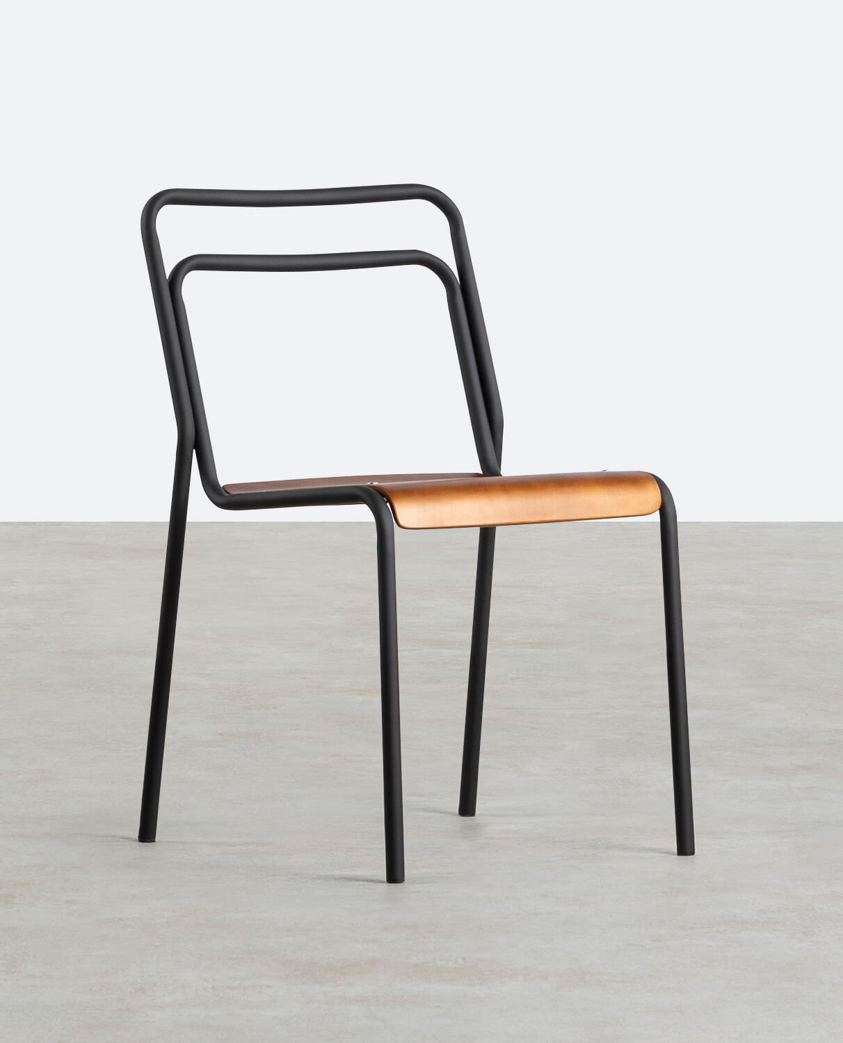 Steel and Wood Dining Chair Curi, gallery image 1