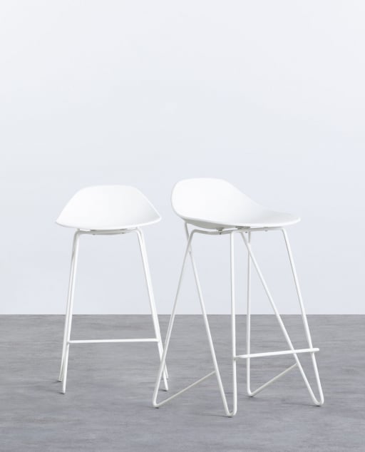 Pack of 2 High Stools in Polypropylene and Steel (67 cm) Paris