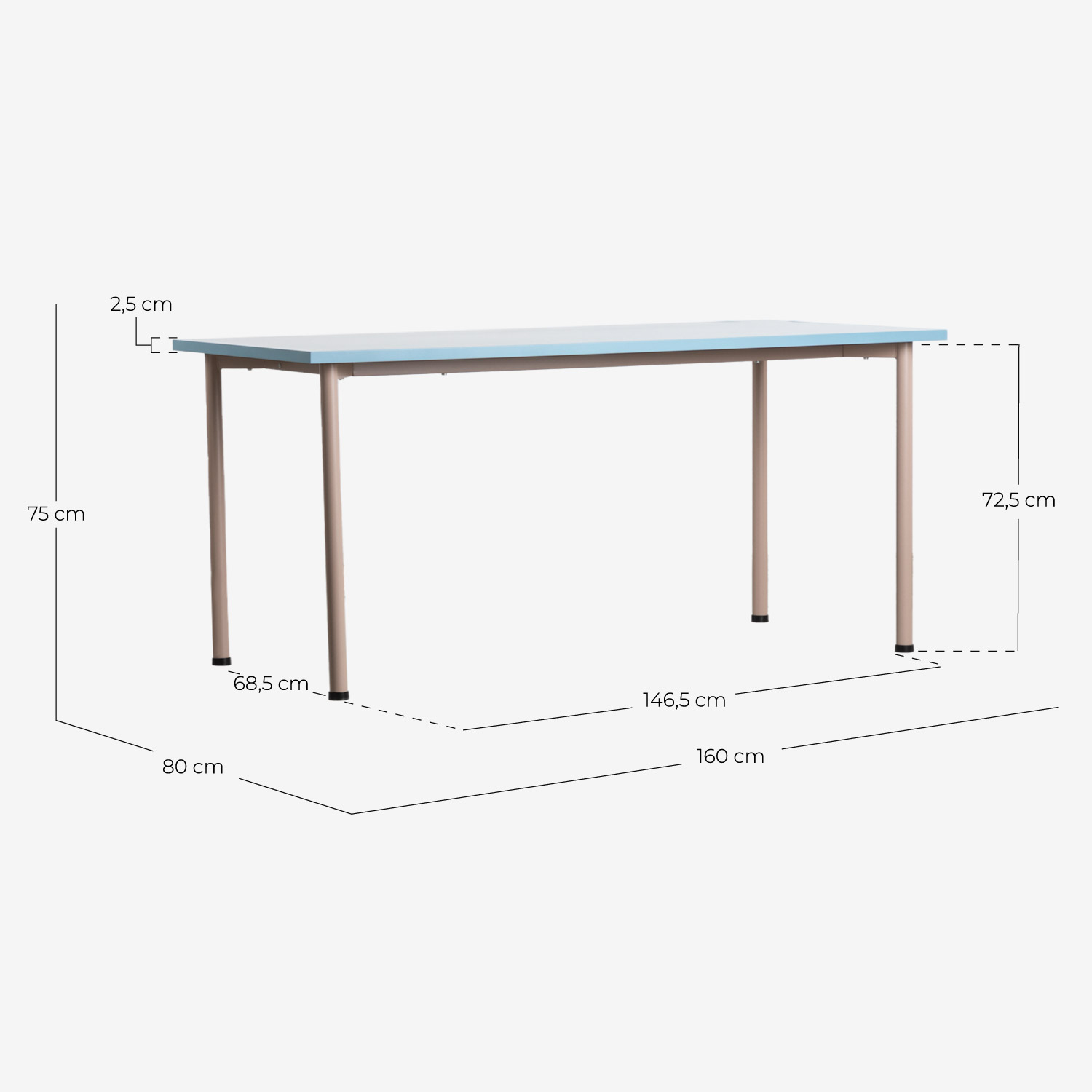 Rectangular Dining Table 160x80 cm Cesy themasie