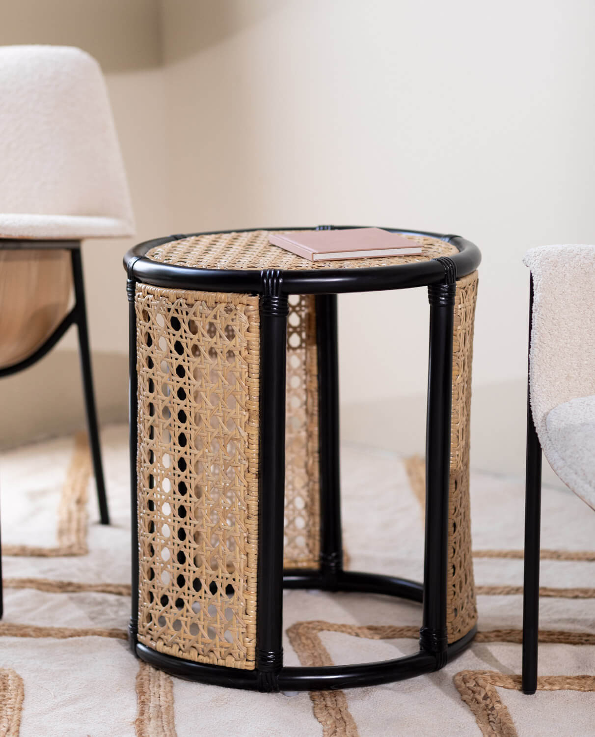 Round Natural Rattan Side Table Bema, gallery image 2
