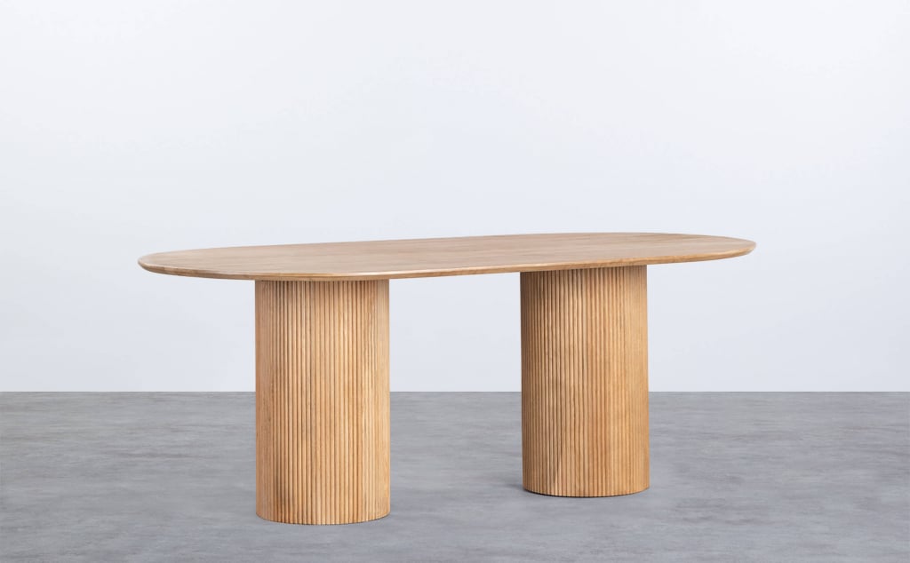 Oval Dining Table in Mango Wood (200x100 cm) Viena