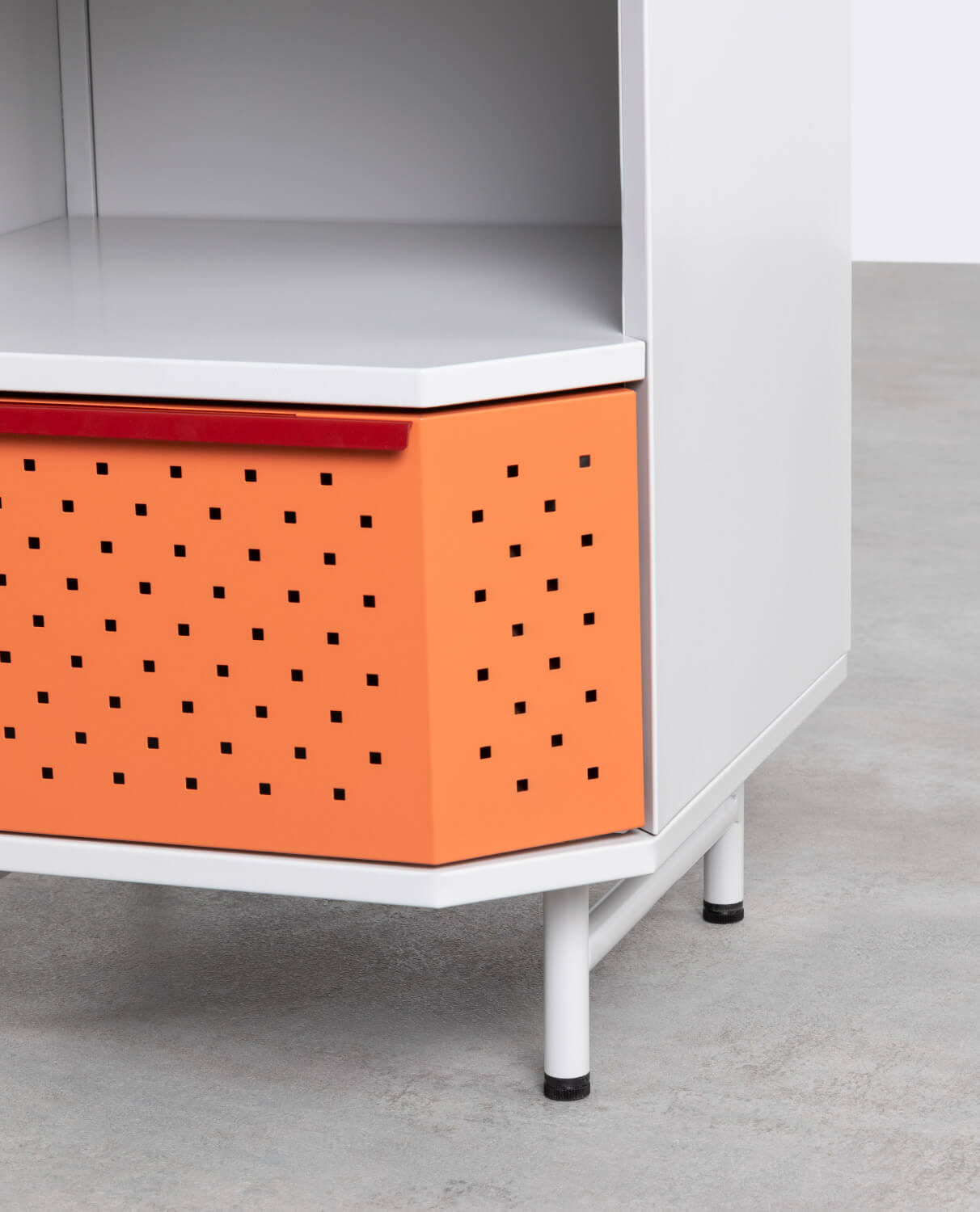 Laminated Steel Bedside Table with Drawer (40x41 cm) Kepa