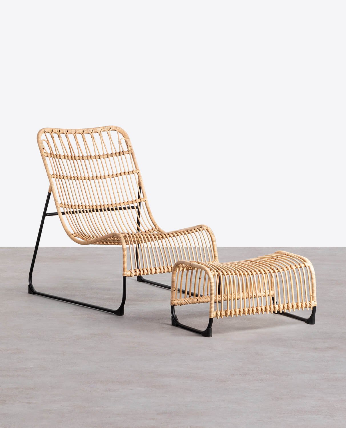 Natural Rattan Armchair with Footrest Milan , gallery image 1