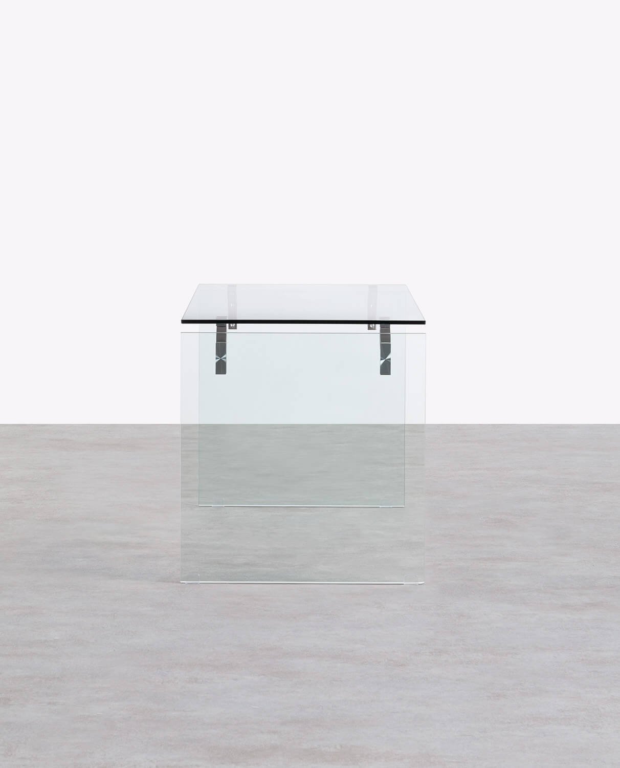 Tempered Glass and Stainless Steel Desk (134x70 cm) Arey, gallery image 4