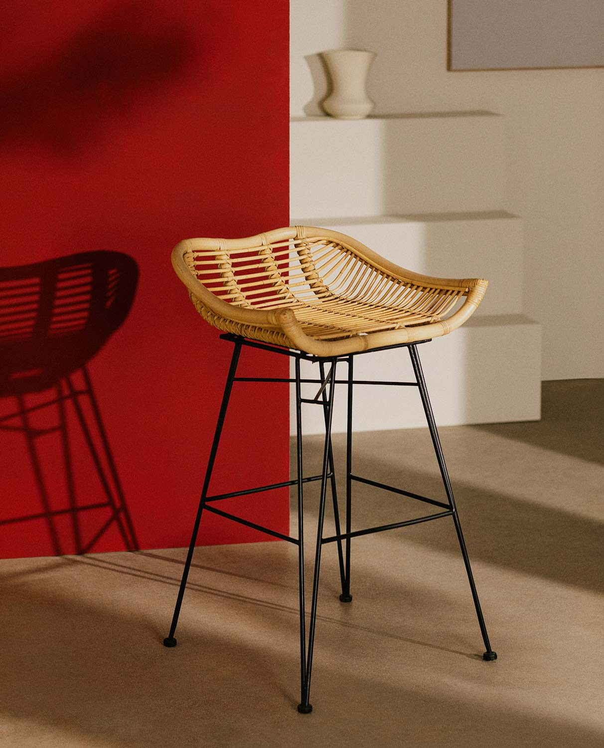 Tall rattan bar online stools