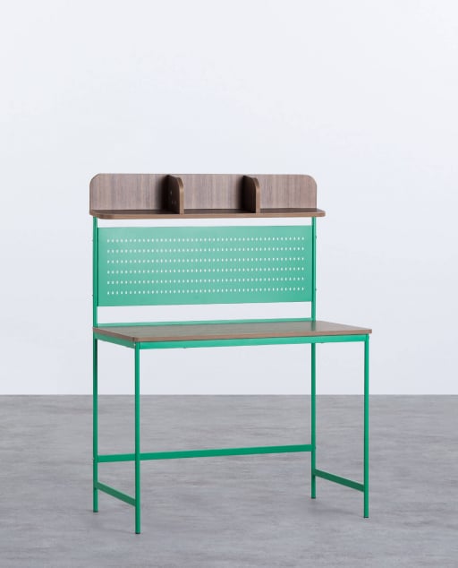 Metal Desk with Wooden Shelf Broto