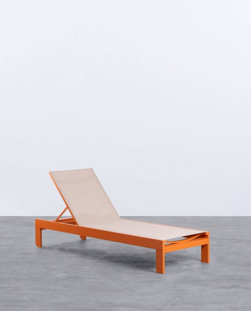 Aluminium and Fabric Reclining Sun Lounger New Kreta