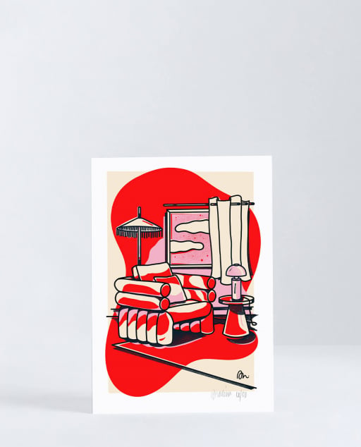 Decorative Print (29,7x42 cm) Red Misty by Medina Òscar. Limited Edition