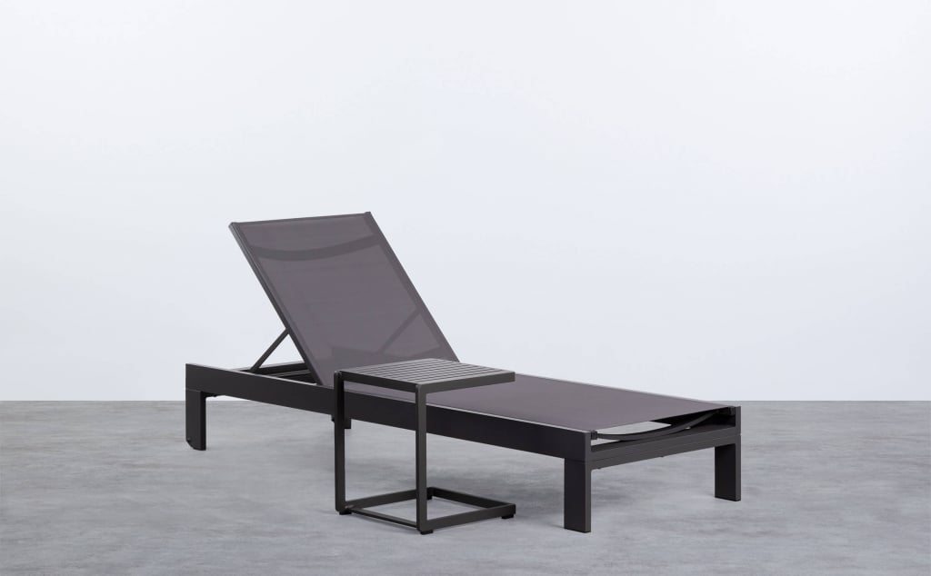 Aluminium Sun Lounger & Side Table New Kreta