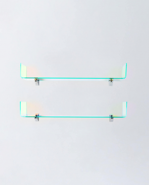 The Set of 2 Curved Glass Wall Shelves Iris 
