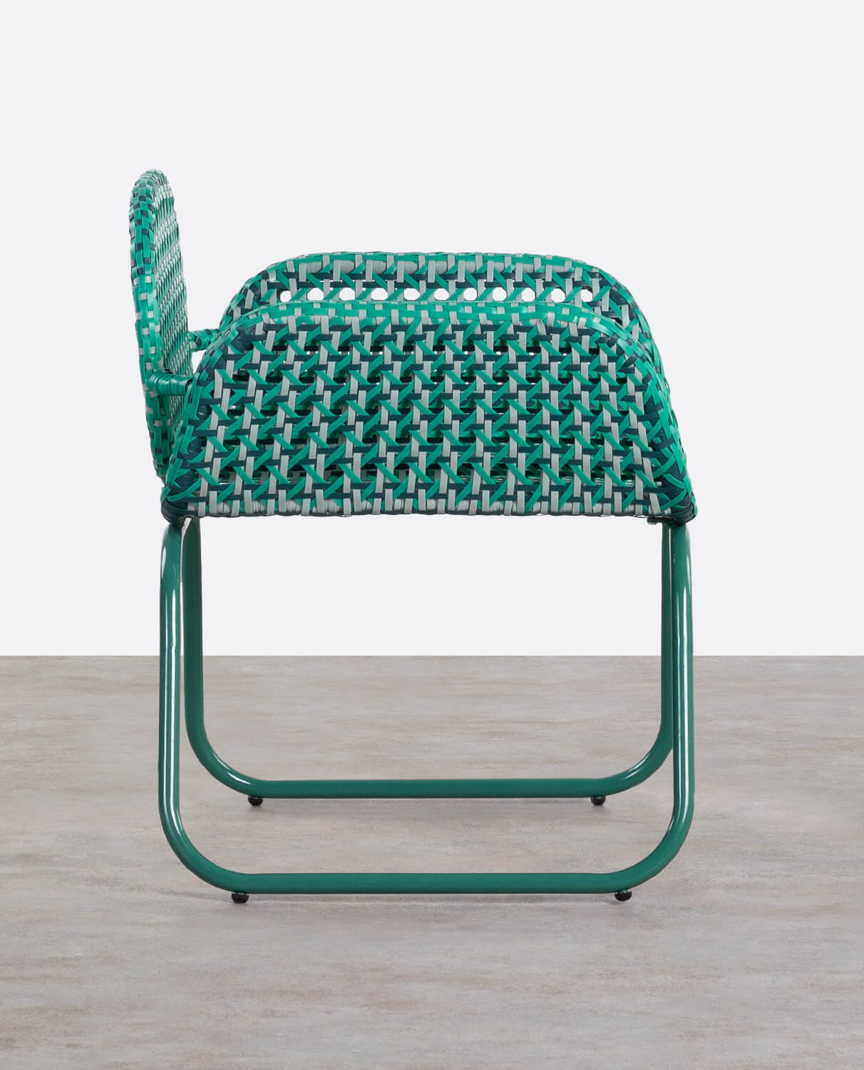 Outdoor Aluminium and Synthetic Rattan Chair with Armrests Roys, gallery image 2