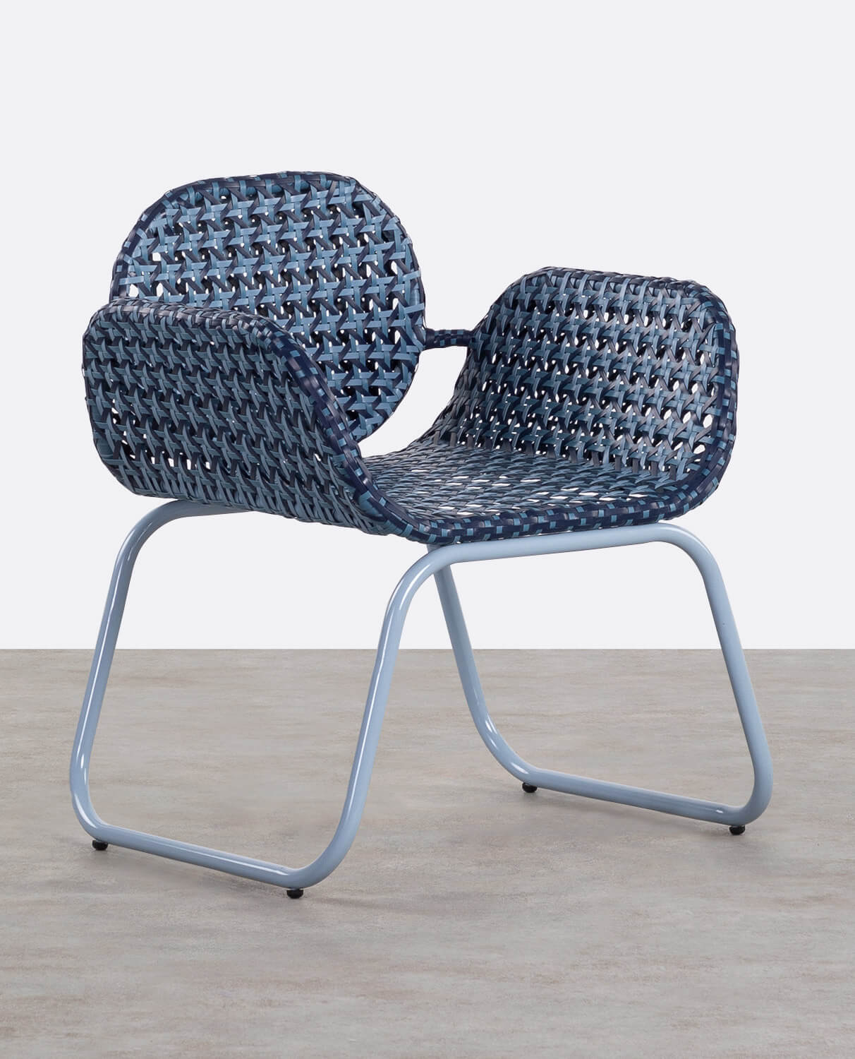 Outdoor Aluminium and Synthetic Rattan Chair with Armrests Roys, gallery image 1