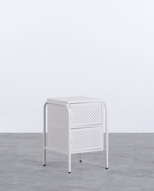 Side Table with Laminated Steel Storage (47,5x50 cm) Atiel