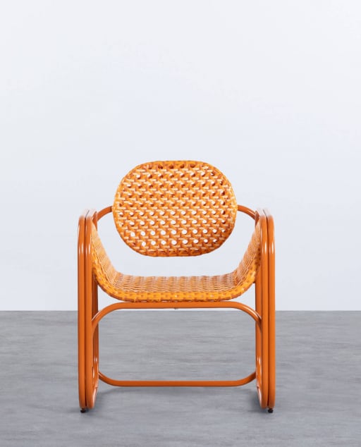 Armchair with Aluminium Armrests and Synthetic Rattan Roys