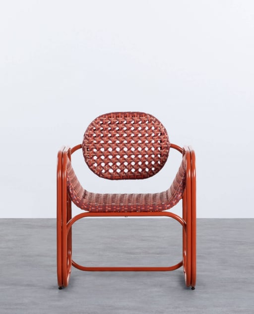 Armchair with Aluminium Armrests and Synthetic Rattan Roys