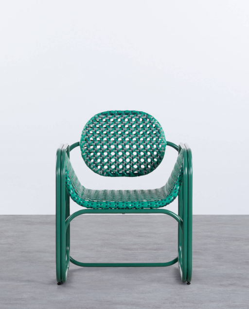 Armchair with Aluminium Armrests and Synthetic Rattan Roys