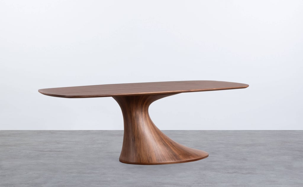 Rectangular Wood and Fiberglass Dining Table (220x100 cm) Flawas