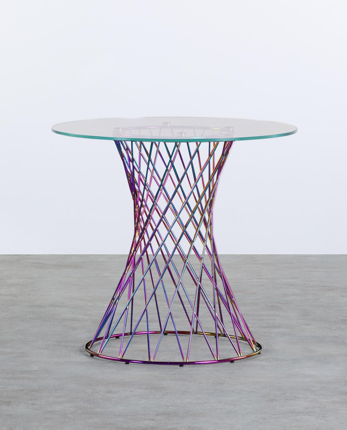 Round Dining Table in Tempered Glass (Ø80 cm) Mirlo, gallery image 1