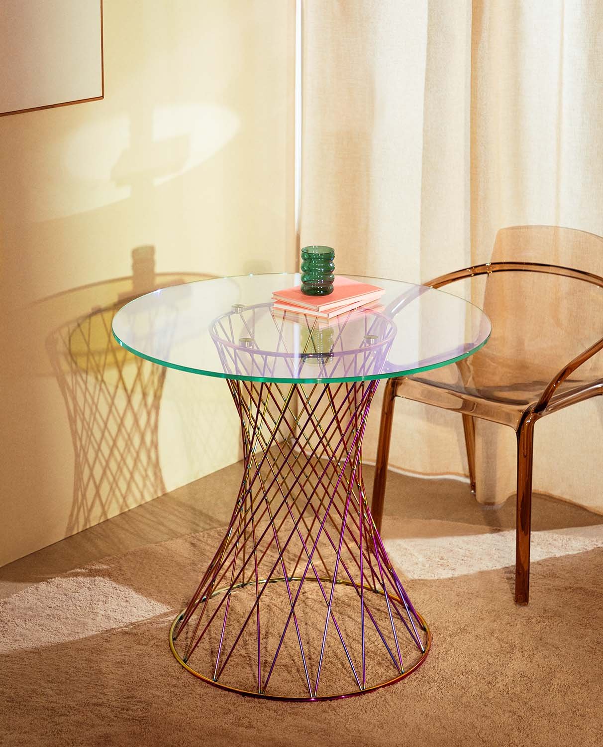 Round Dining Table in Tempered Glass (Ø80 cm) Mirlo, gallery image 2