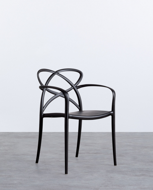 Pack 2 Polypropylene Outdoor Chairs with Armrests Cielo
