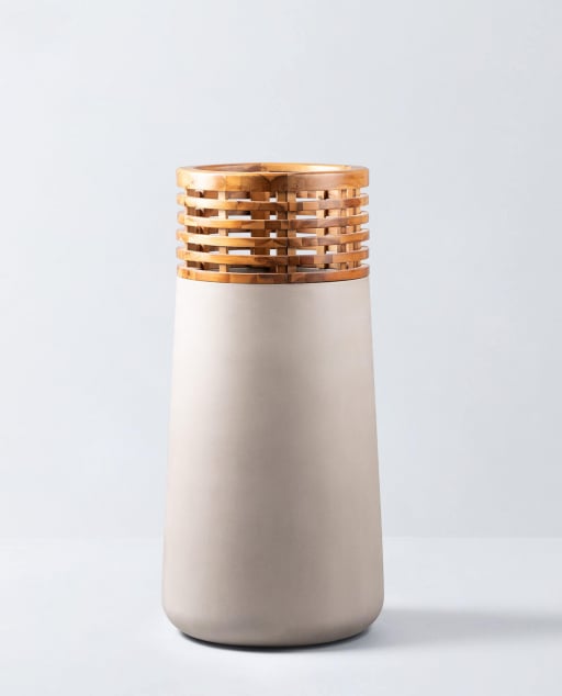 Concrete and Acacia Wood Planter 3XL (104xØ46 cm) Hazan