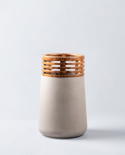 Concrete and Acacia Wood Planter XXL (80xØ48 cm) Hazan