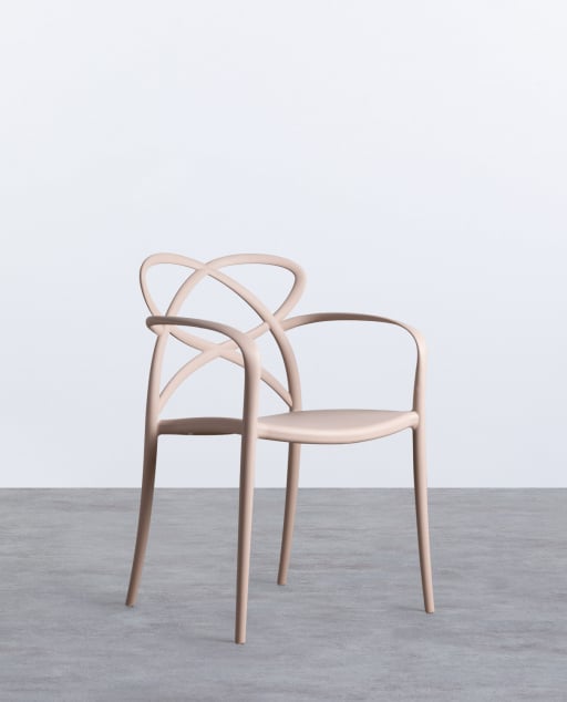 Pack 4 Polypropylene Dining Chairs with Armrests Cielo