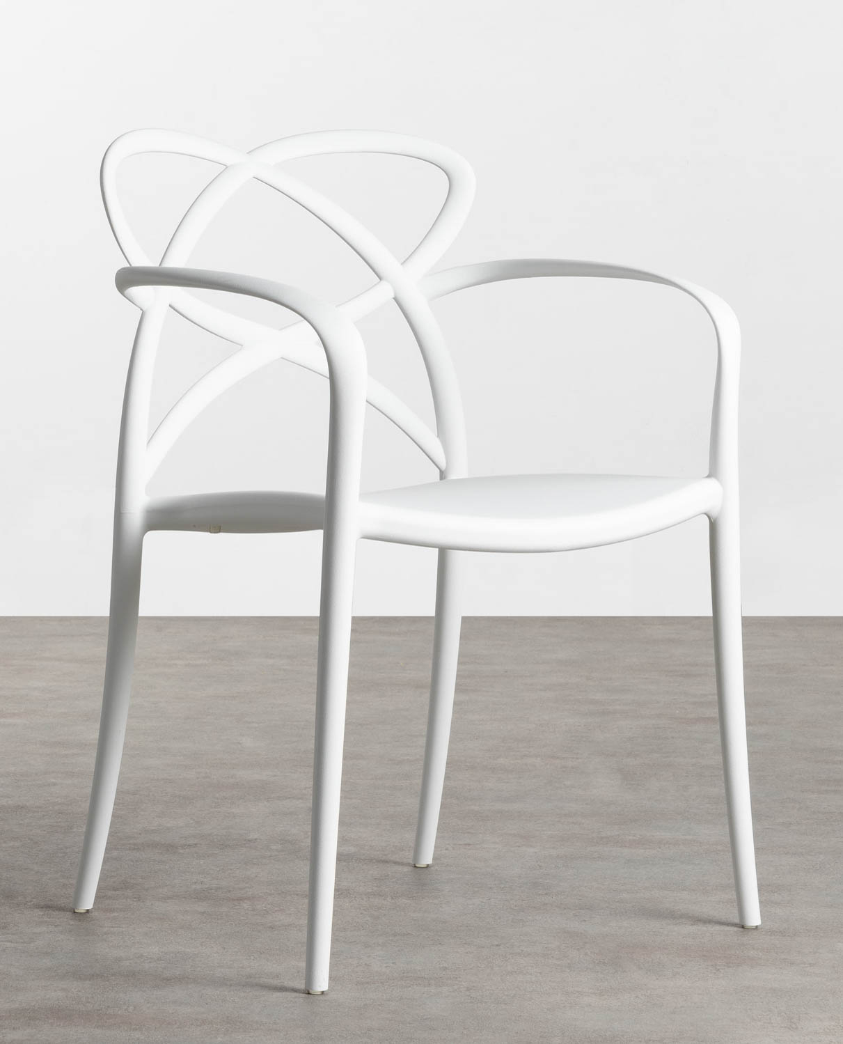 Pack 4 Polypropylene Dining Chairs with Armrests Cielo, gallery image 1