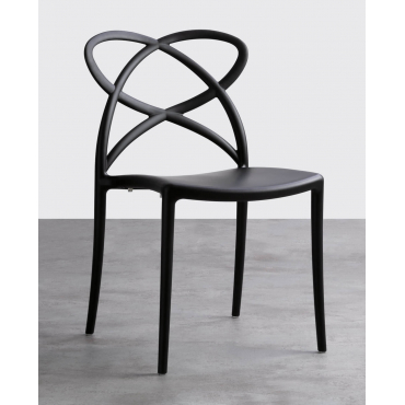 Pack 2 Outdoor Chairs in Polypropylene Cielo Black - The Masie