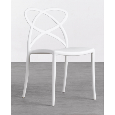 Pack 4 Outdoor Chairs in Polypropylene Cielo White - The Masie
