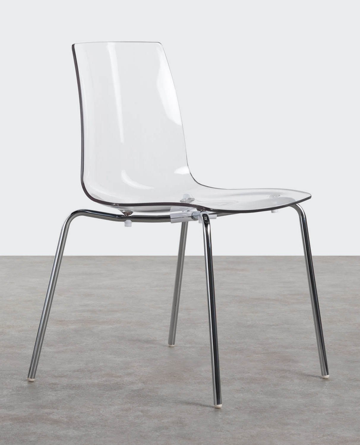 Pack 2 Dining Chairs in Polycarbonate and Metal Samay, gallery image 1