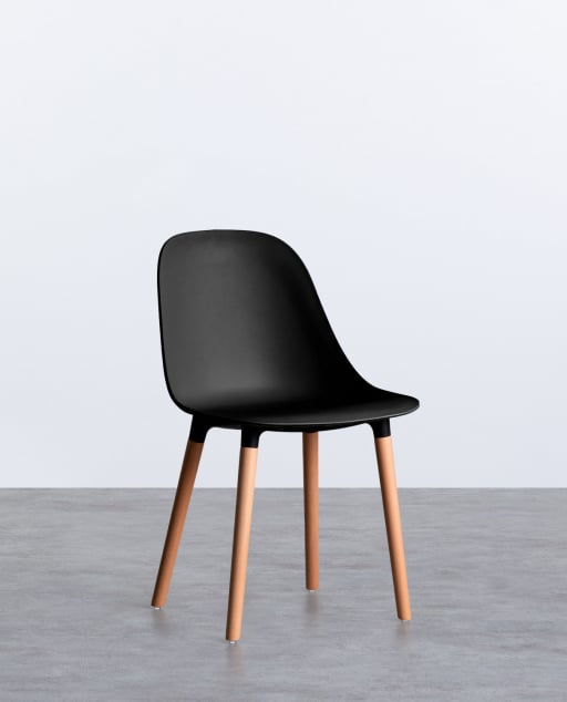 Pack of 2 Polypropylene and Wood Dining Chairs Reine