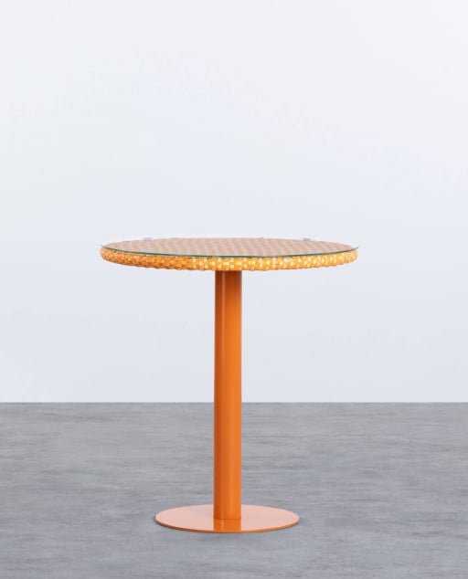 Round Outdoor Table in Aluminium and Tempered Glass (Ø70 cm) Roys