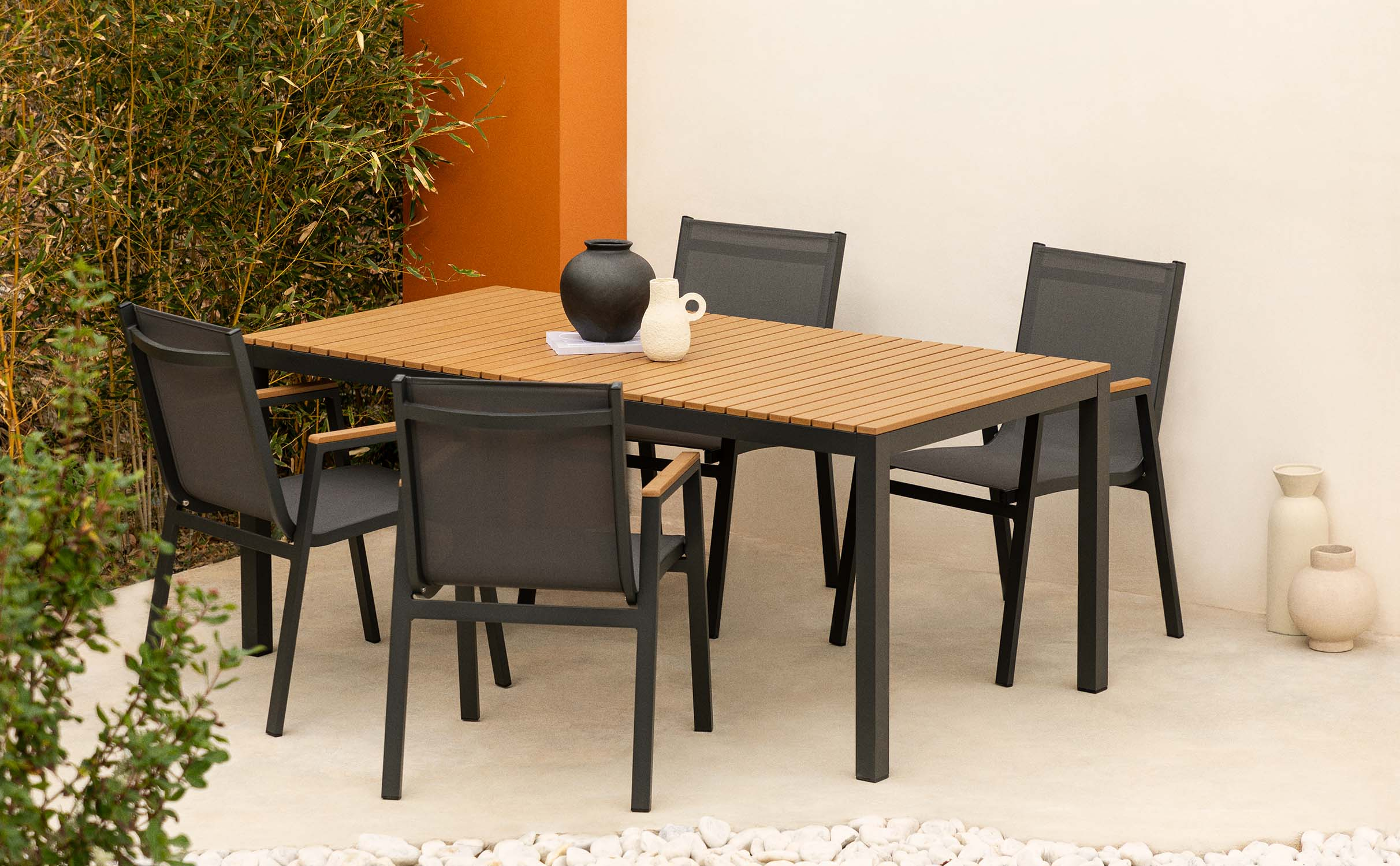 Aluminium Table and 4 Outdoor Chairs Set Korce, gallery image 1